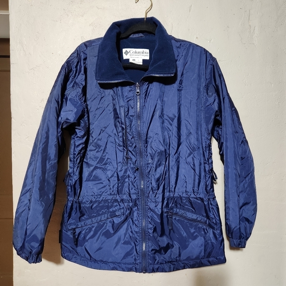 Vintage Columbia Womens Cinched Waist Ski/snow Jacket Size M Navy Blue